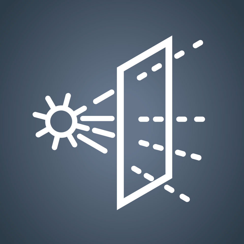 Coefficient de transmission lumineuse.