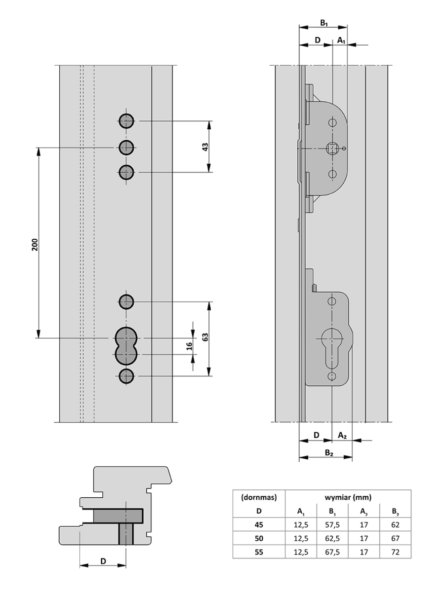 Serrure avec insert breveté.