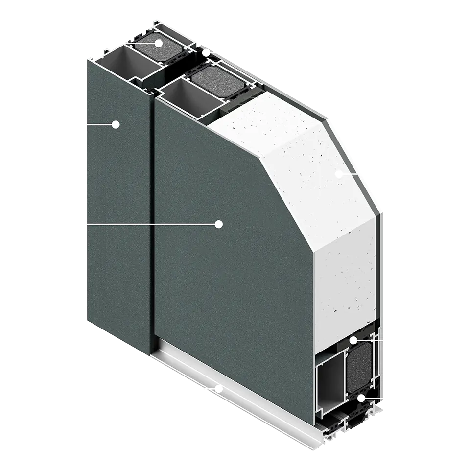 Section de porte en aluminium Premium 86N (exclusif)